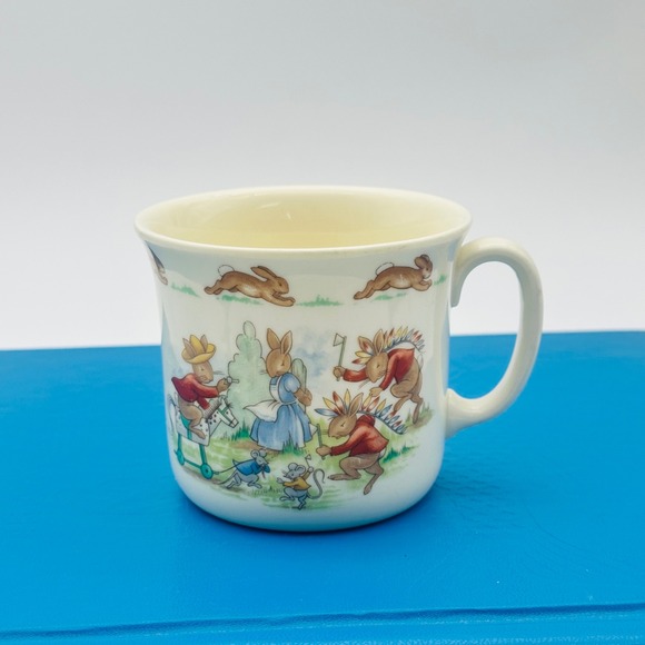 Royal Doulton Other - Vintage Royal Doulton Bunnykins Mug Cowboy Indian Bunnies English Bone‎ China